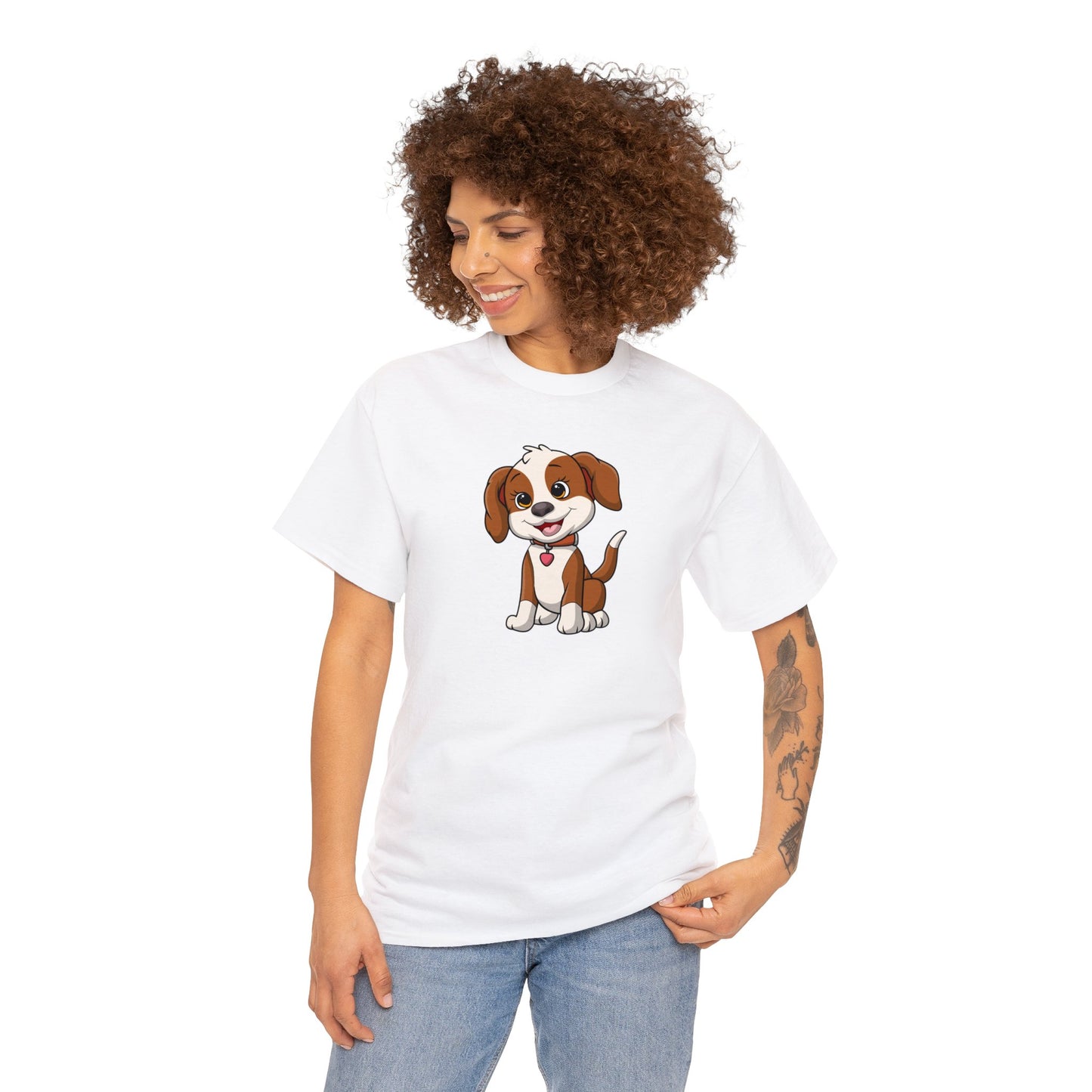 Camiseta unisex de algodón pesado - Cachorro sonriente