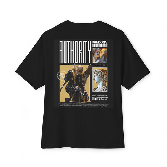 Authority Vintage Graphic Oversized Tee - Casual Fashion Top, Streetwear Shirt, Unisex Graphic Tee