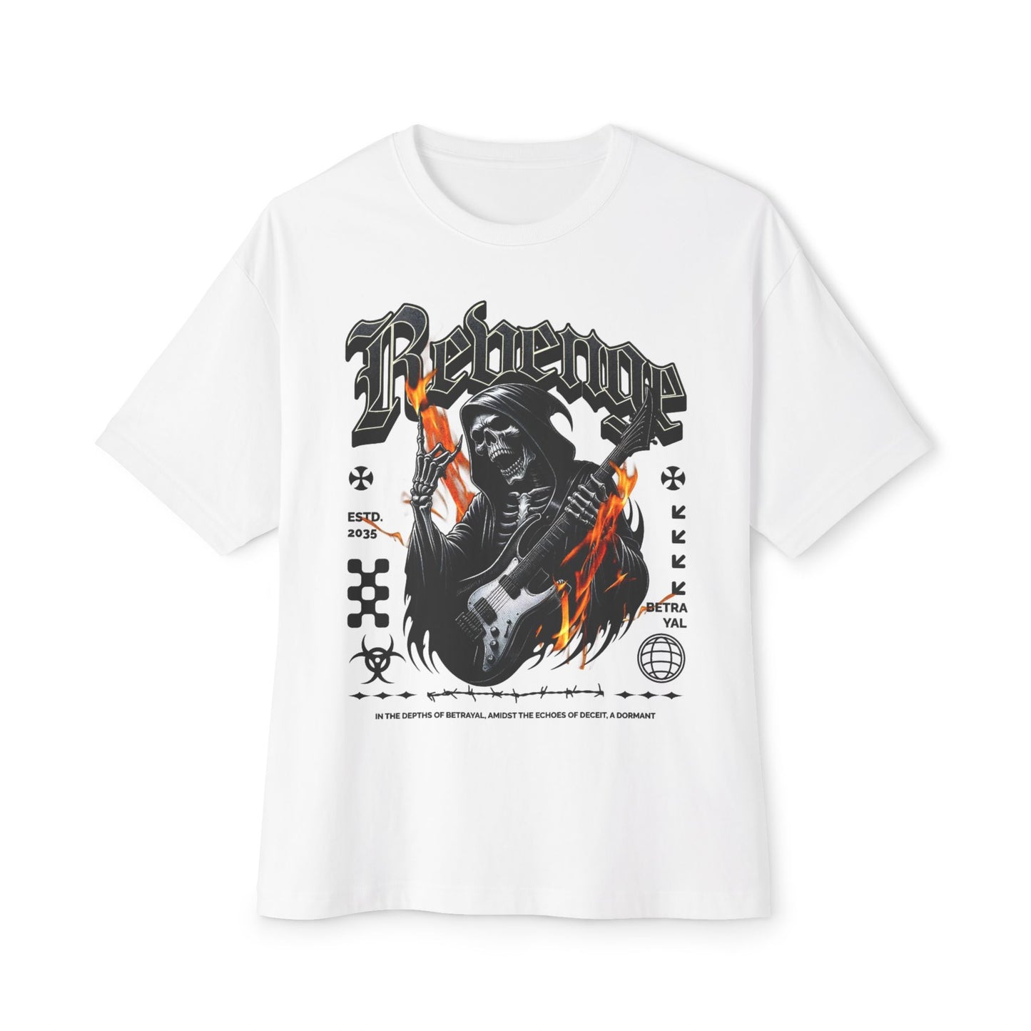 Revenge Graphic Unisex Oversized Tee - Casual Streetwear Shirt, Concert Outfit, Vintage Rock Tee