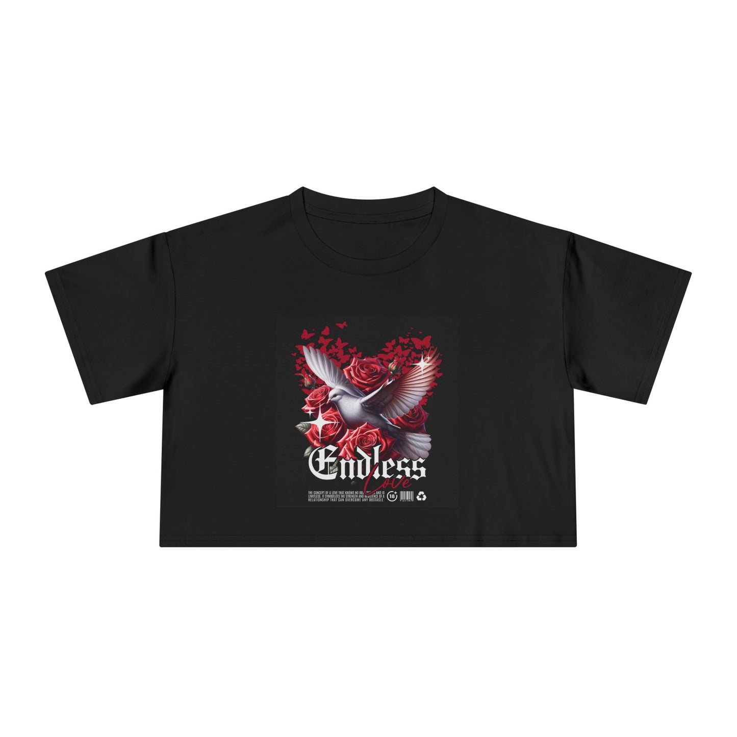 Women's Crop Tee with 'Endless' Design - Trendy Top, Comfortable Fashion, Summer Style
