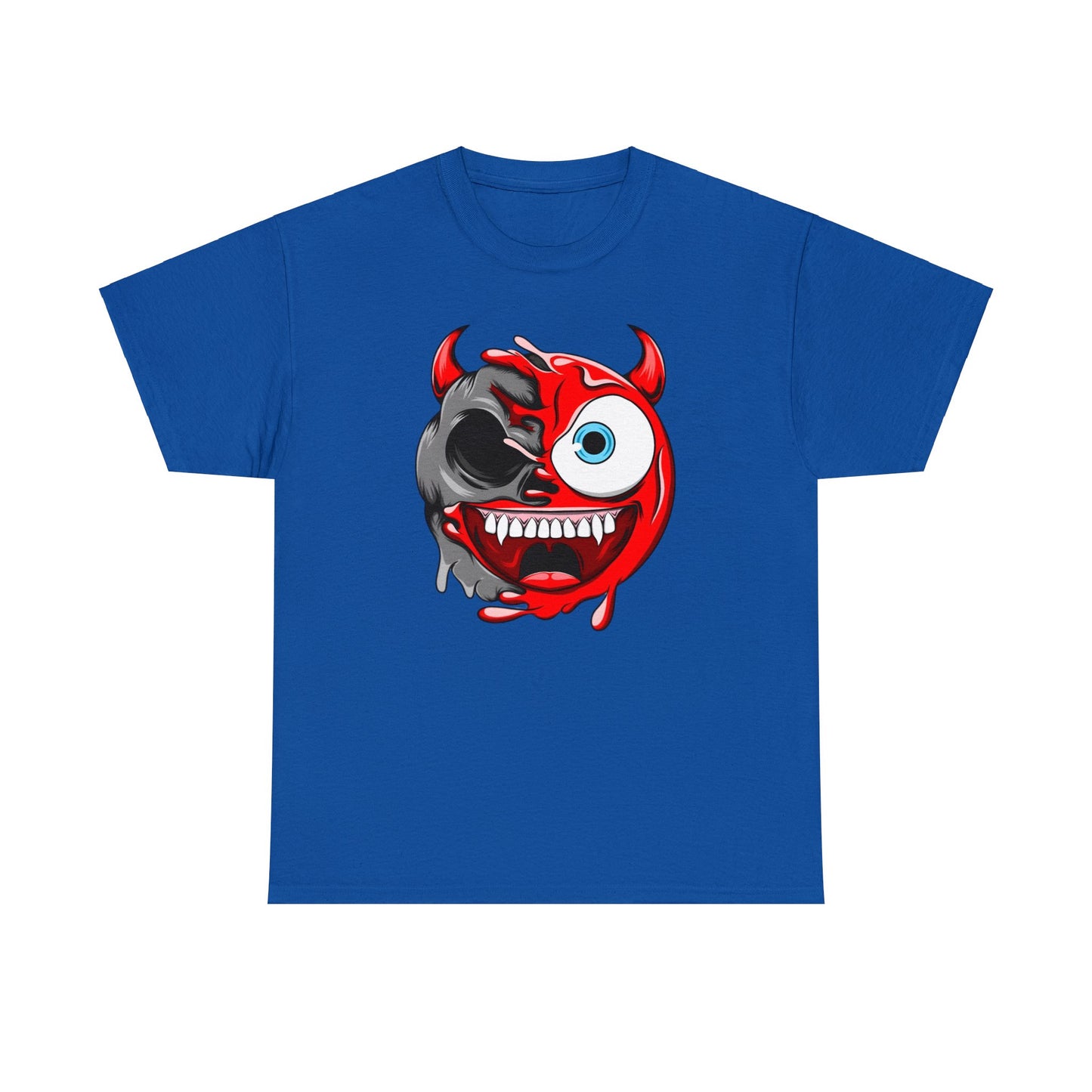 Camiseta unisex de algodón pesado - Expresión confusa con cara de diablo