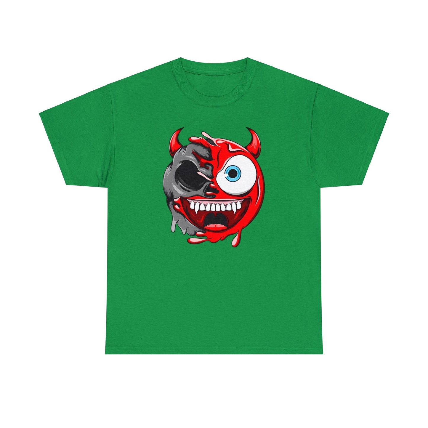 Camiseta unisex de algodón pesado - Expresión confusa con cara de diablo