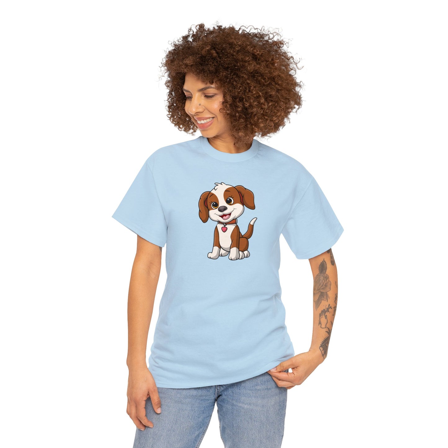 Camiseta unisex de algodón pesado - Cachorro sonriente