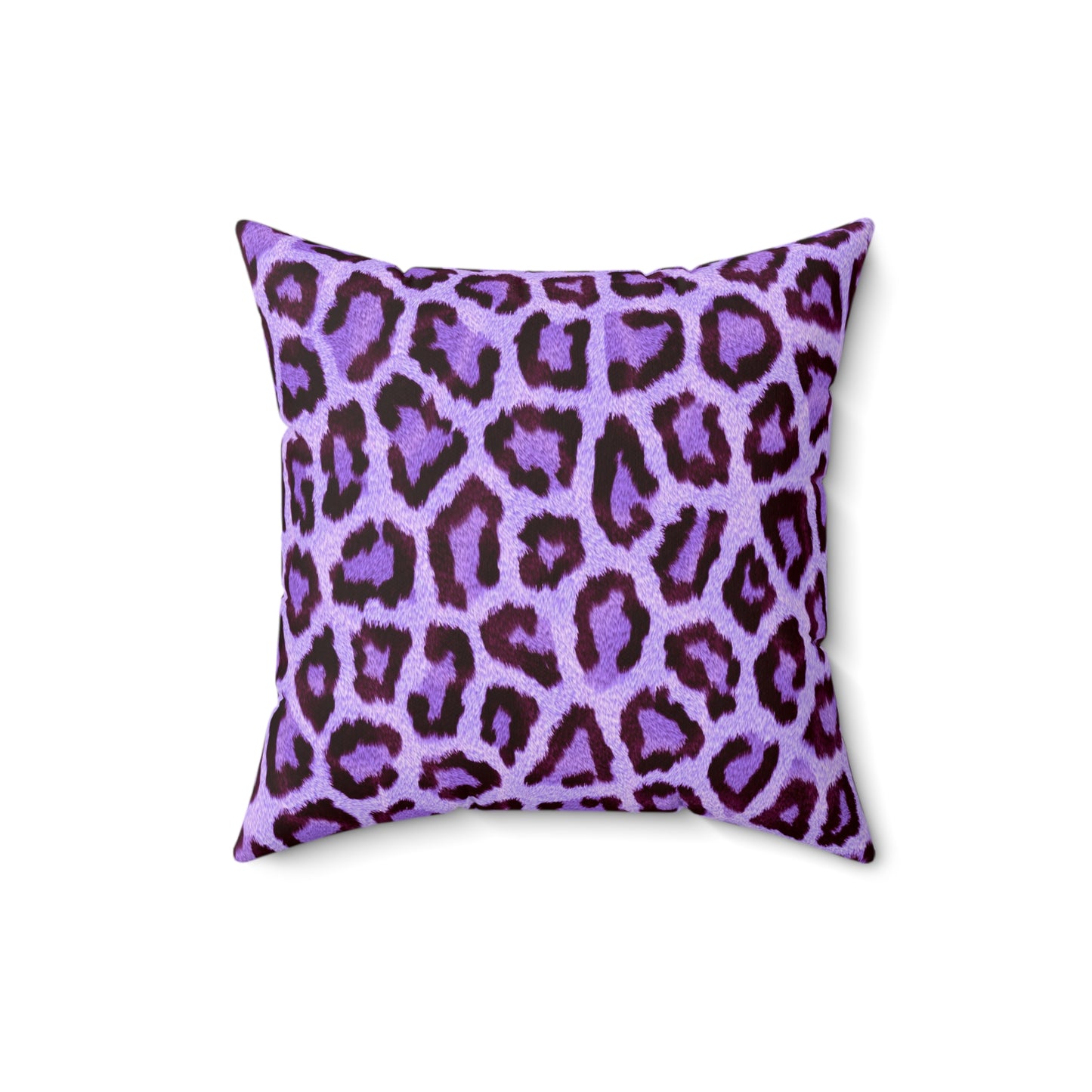 Almohada cuadrada de poliéster hilado - Textura Violeta Leopardo