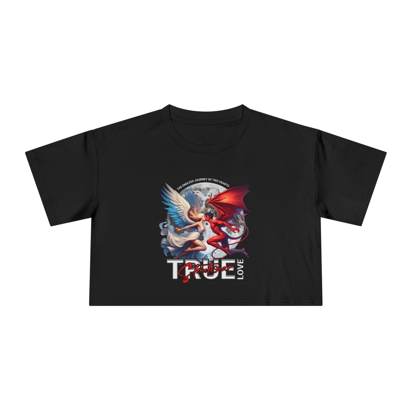 True Love Women's Crop Tee - Casual Outfit, Graphic Tee, Summer Fashion, Trendy Top