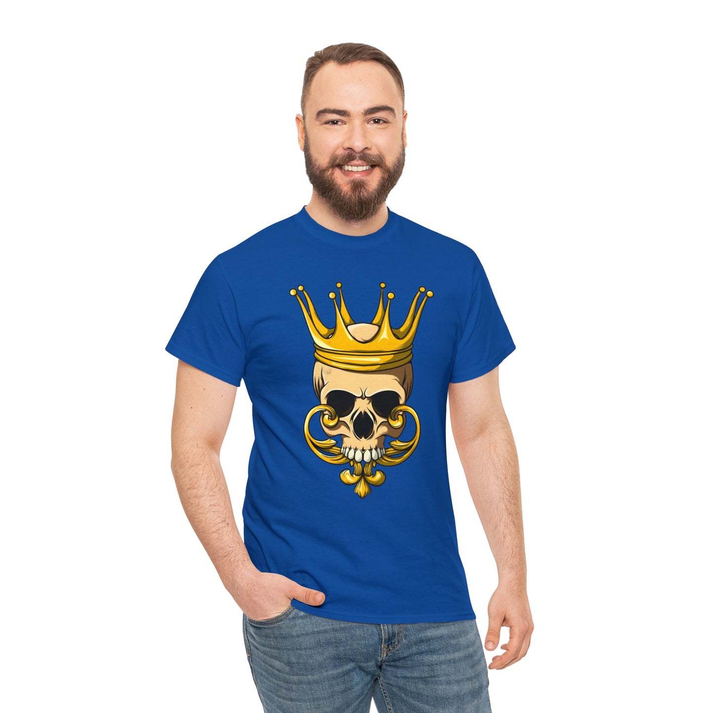 Camiseta unisex de algodón pesado - Calavera con corona dorada