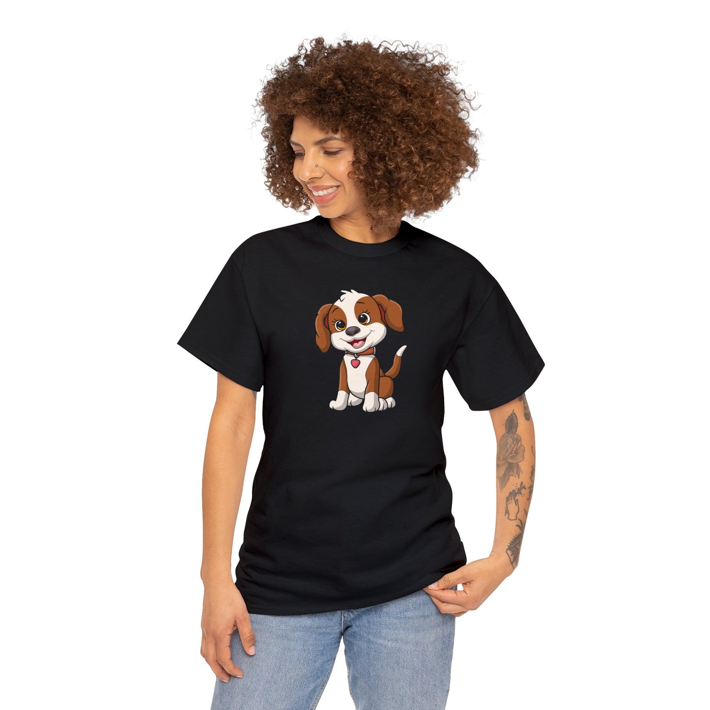 Camiseta unisex de algodón pesado - Cachorro sonriente