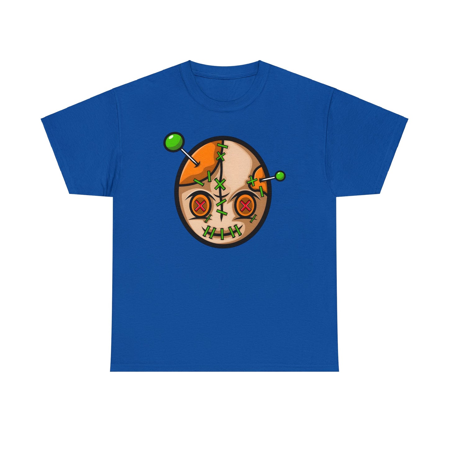 Camiseta unisex de algodón pesado - Cara vudú con alfileres