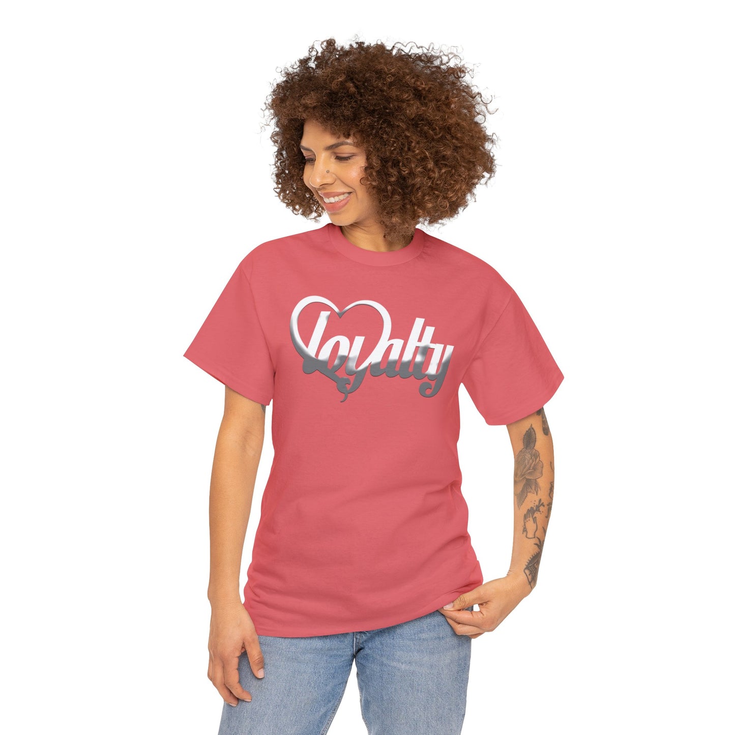 Camiseta unisex de algodón pesado - Corazón blanco de lealtad