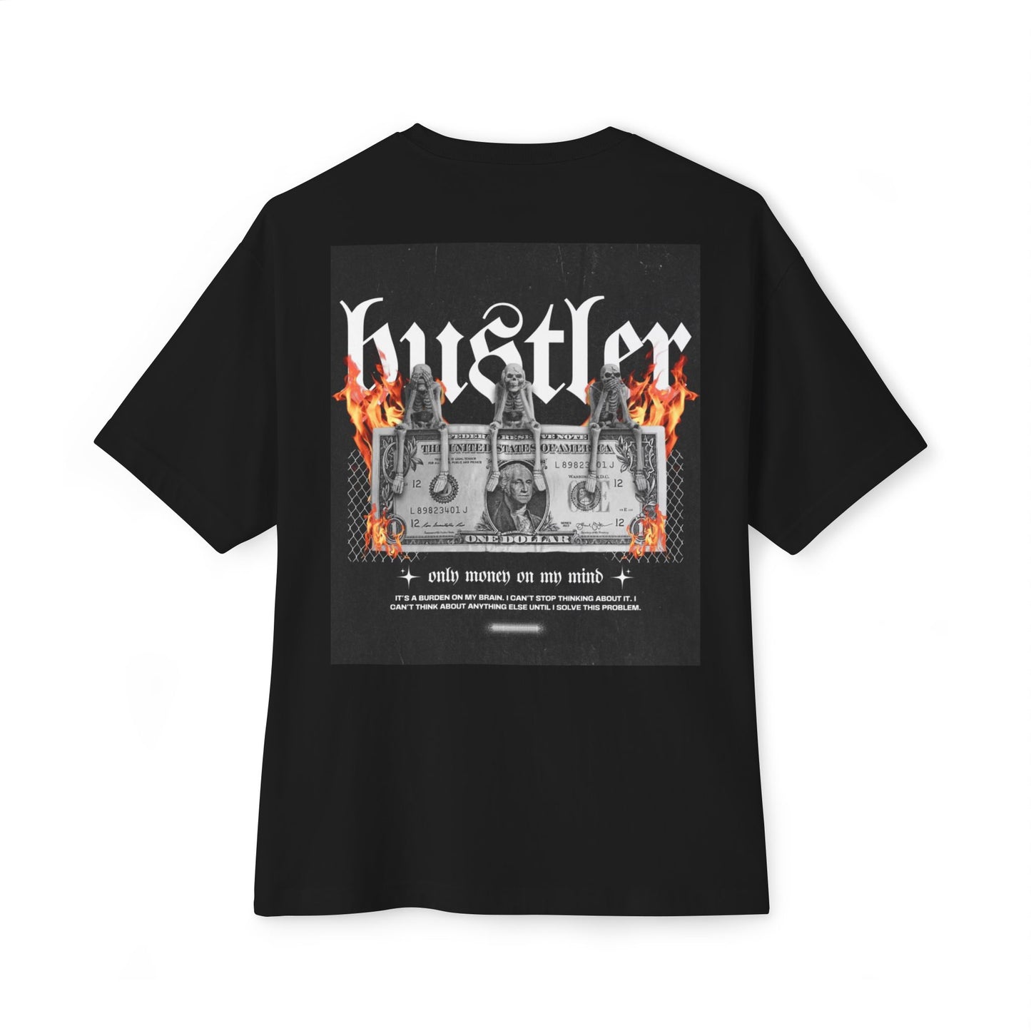 Hustler Design - Unisex Oversized Boxy Tee, Casual Streetwear, Graphic T-Shirt, Unique Gift for Music Lovers, Trendy Fashion Statement
