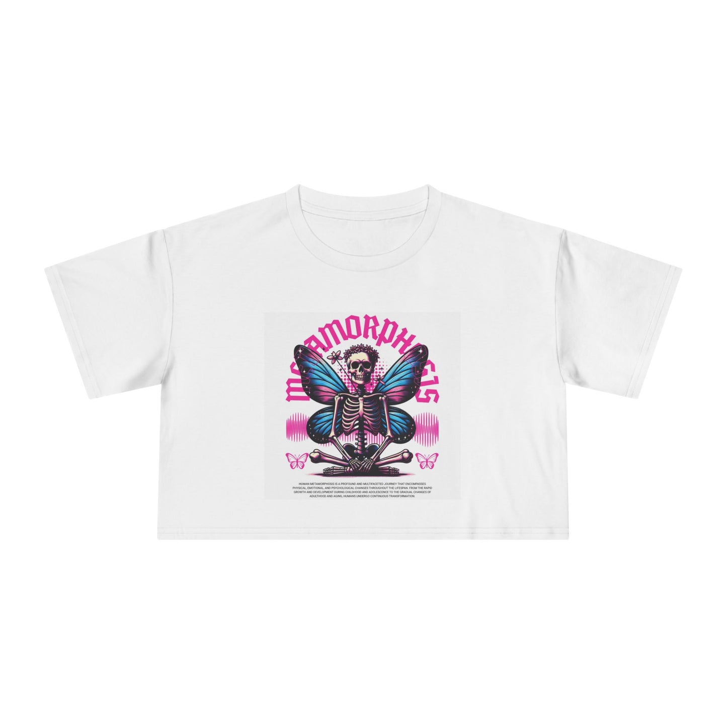 Bohemian Spirit Women's Crop Tee - Butterfly Art T-Shirt, Chill Vibes Top, Gift for Her, Festival Wear, Feminine Style