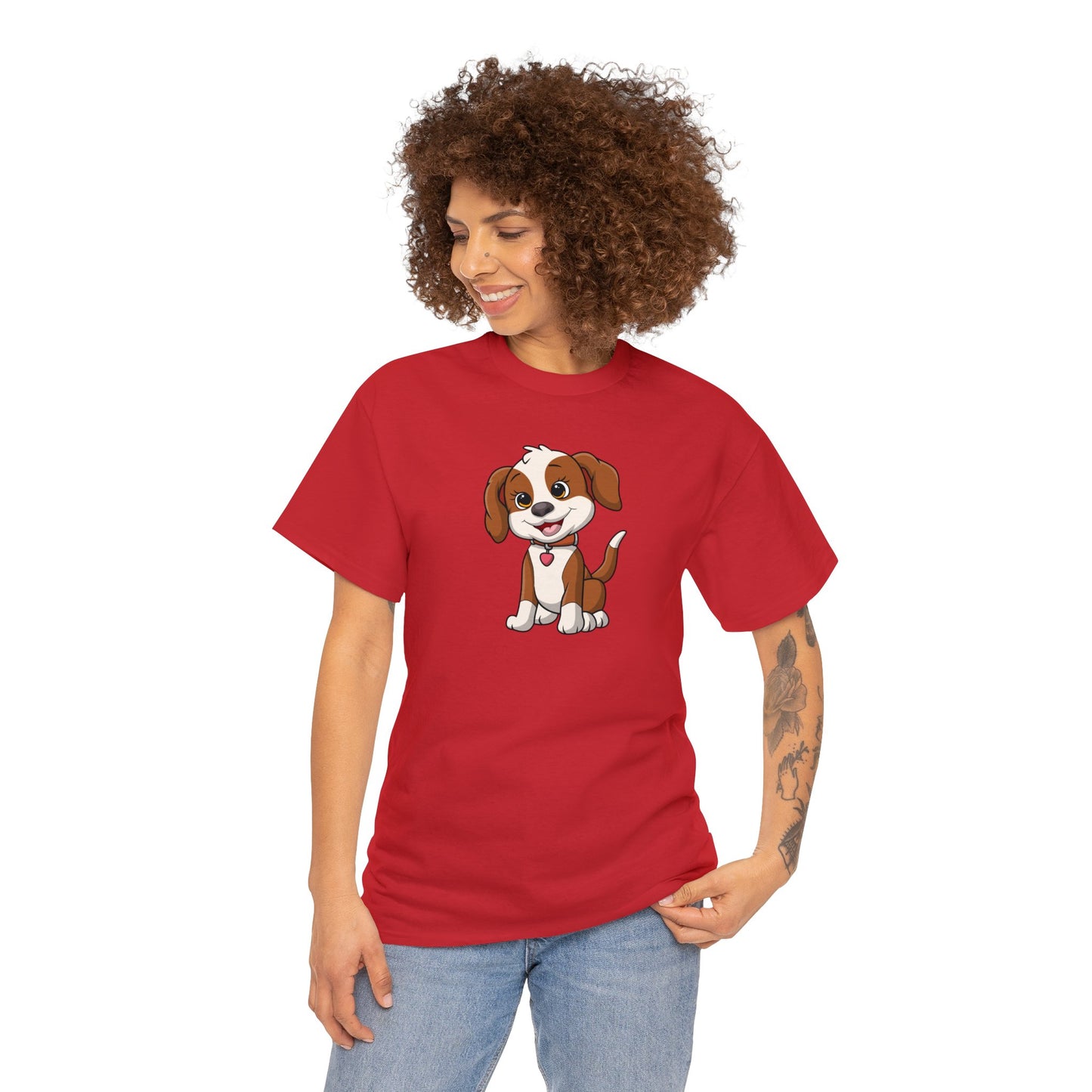 Camiseta unisex de algodón pesado - Cachorro sonriente