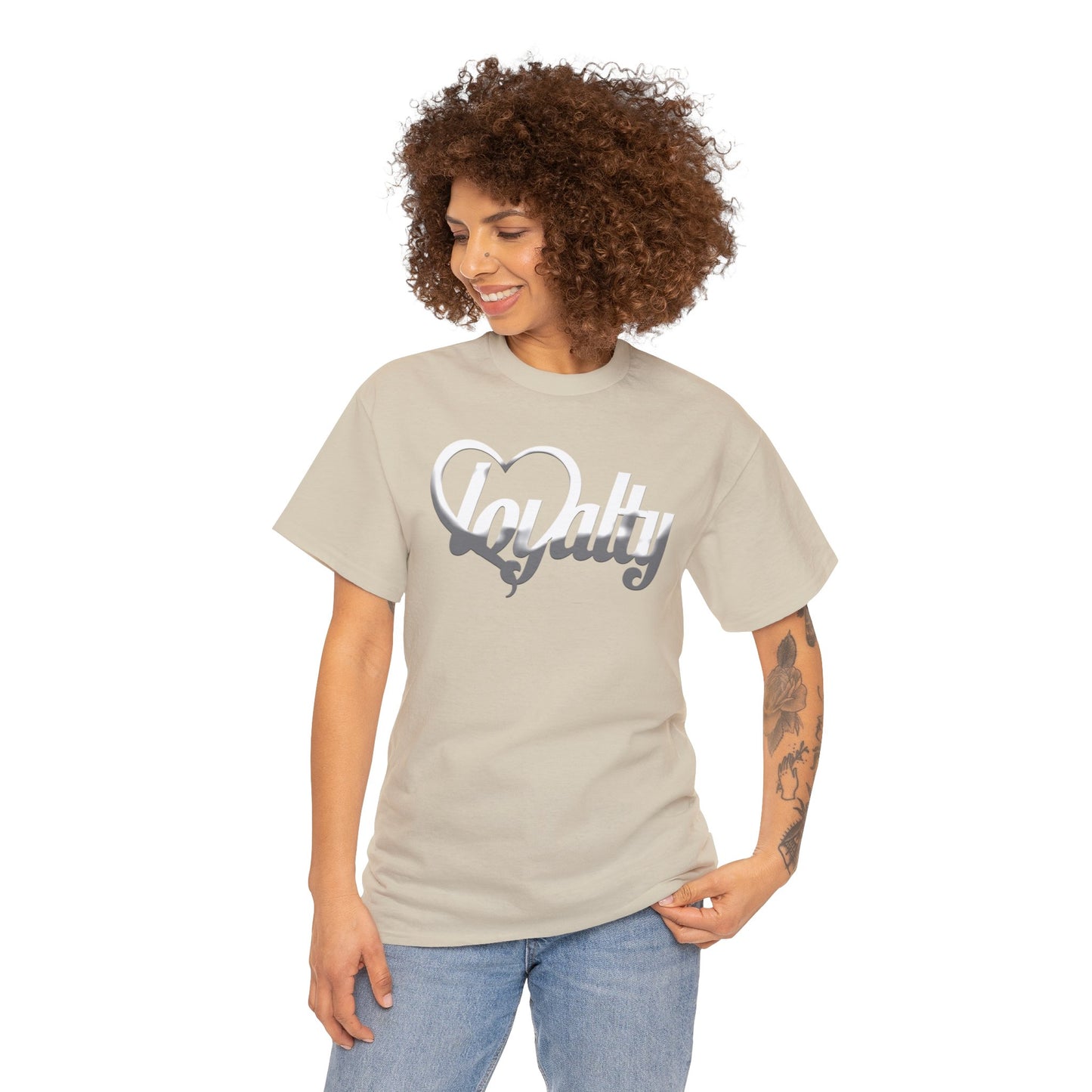 Camiseta unisex de algodón pesado - Corazón blanco de lealtad