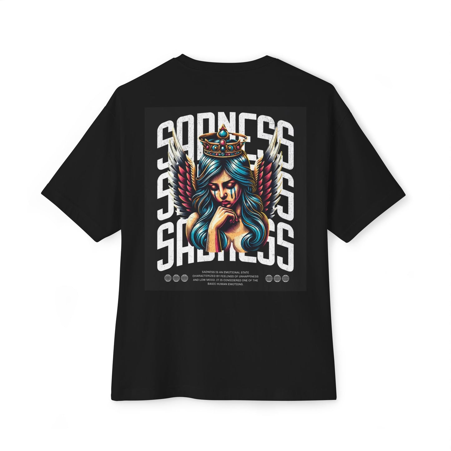 Sadness Artistic Oversized Tee – Unique Graphic T-Shirt for Casual Vibes, Fashion Statement Tee