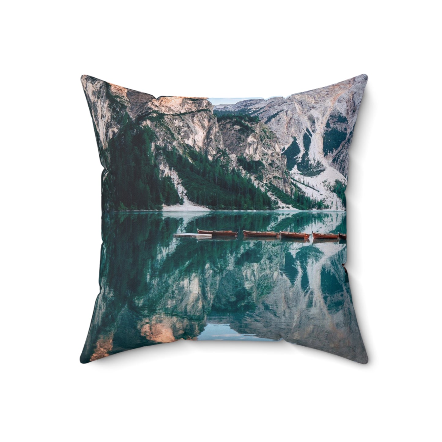 Almohada cuadrada de poliéster hilado - Dolomites Road