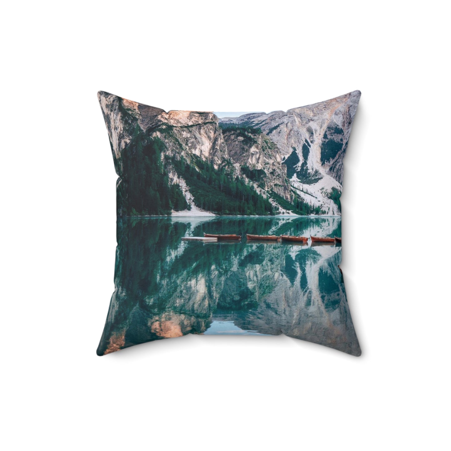 Almohada cuadrada de poliéster hilado - Dolomites Road