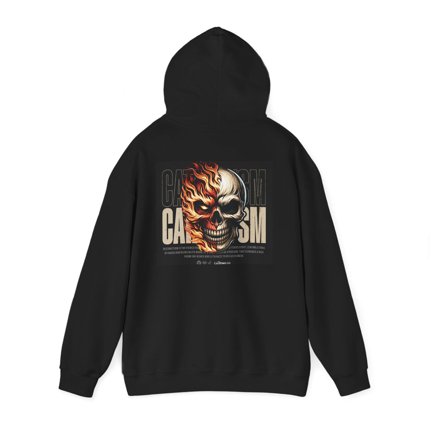 Unisex Heavy Blend™ Hooded Sweatshirt with Skull Design - Perfect for Fall, Halloween