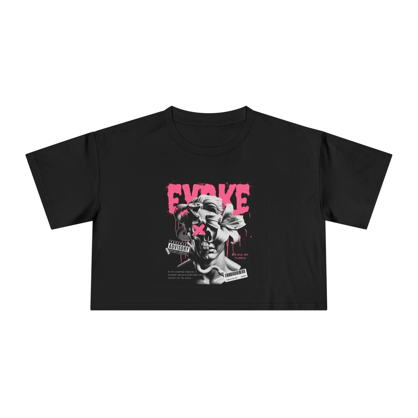 Evoke Women's Crop Tee, Casual Streetwear Top, Graphic Crop Top, Summer Style Essence