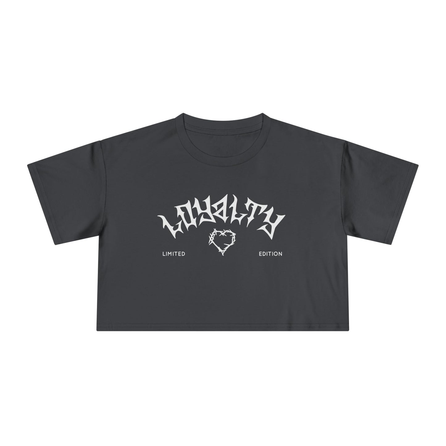 Loyalty Women’s Crop Tee - Bold Graphic Top for Casual Style, Trendy Apparel, Gift for Her, Everyday Wear, Summer Fashion