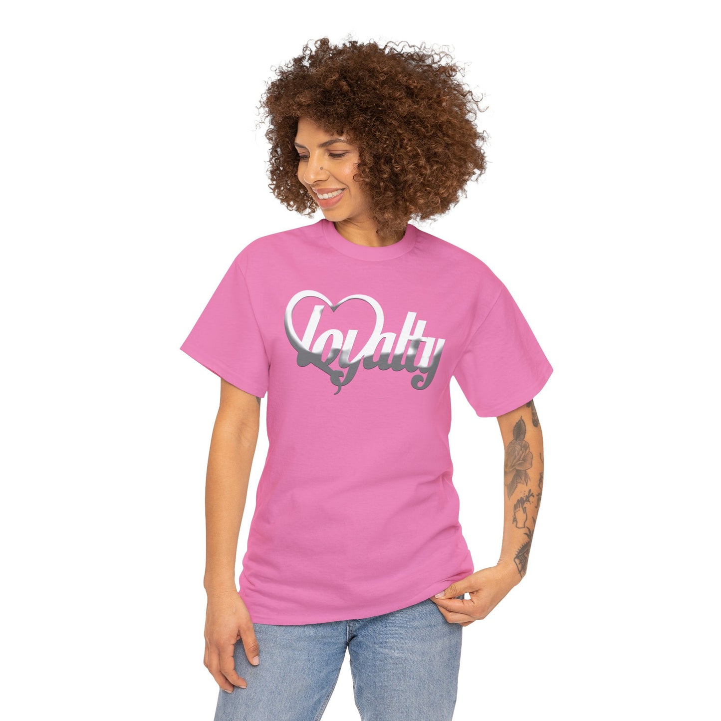 Camiseta unisex de algodón pesado - Corazón blanco de lealtad