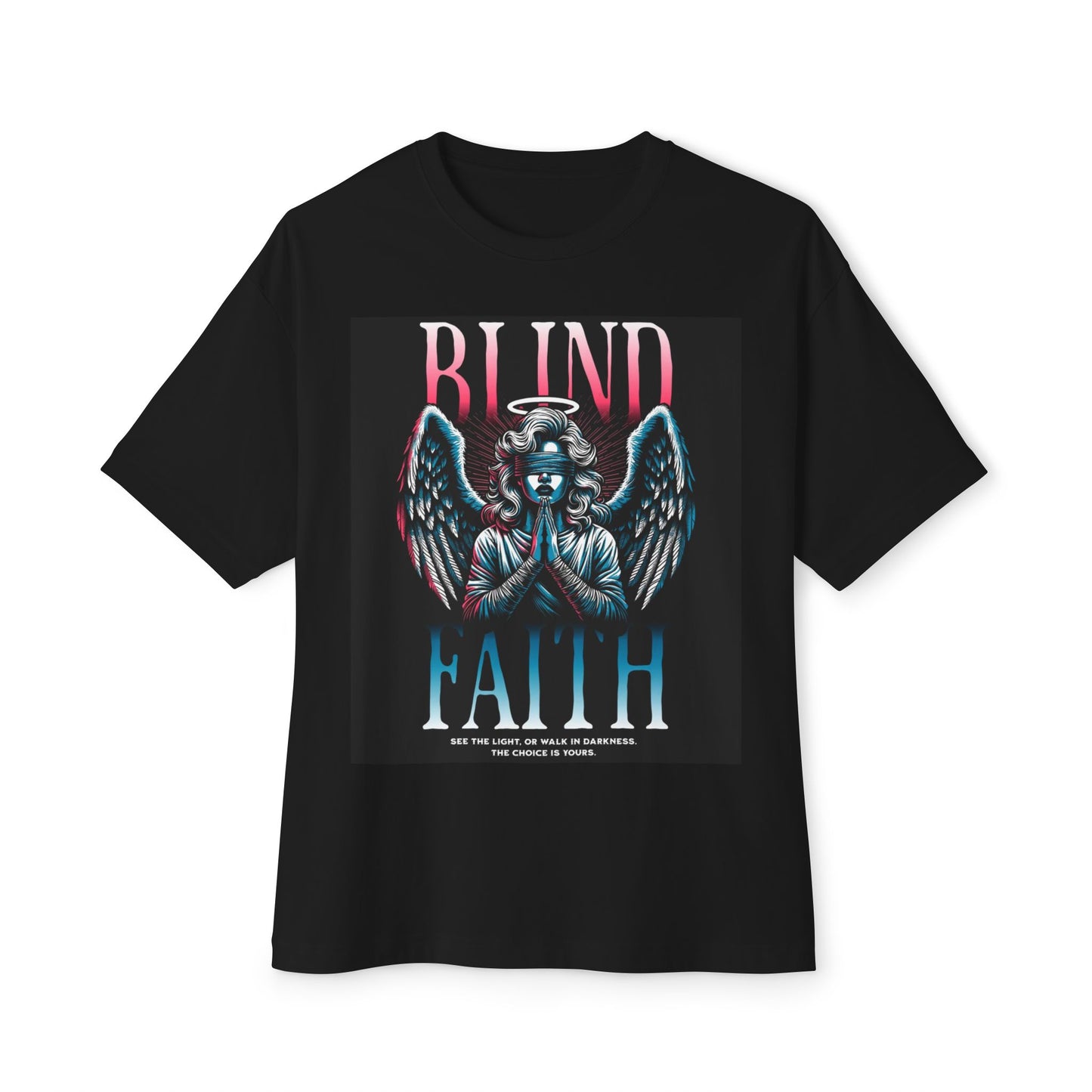 Unisex Oversized Angelic Faith Tee - Graphic T-Shirt, Spiritual Wear, Casual Streetwear