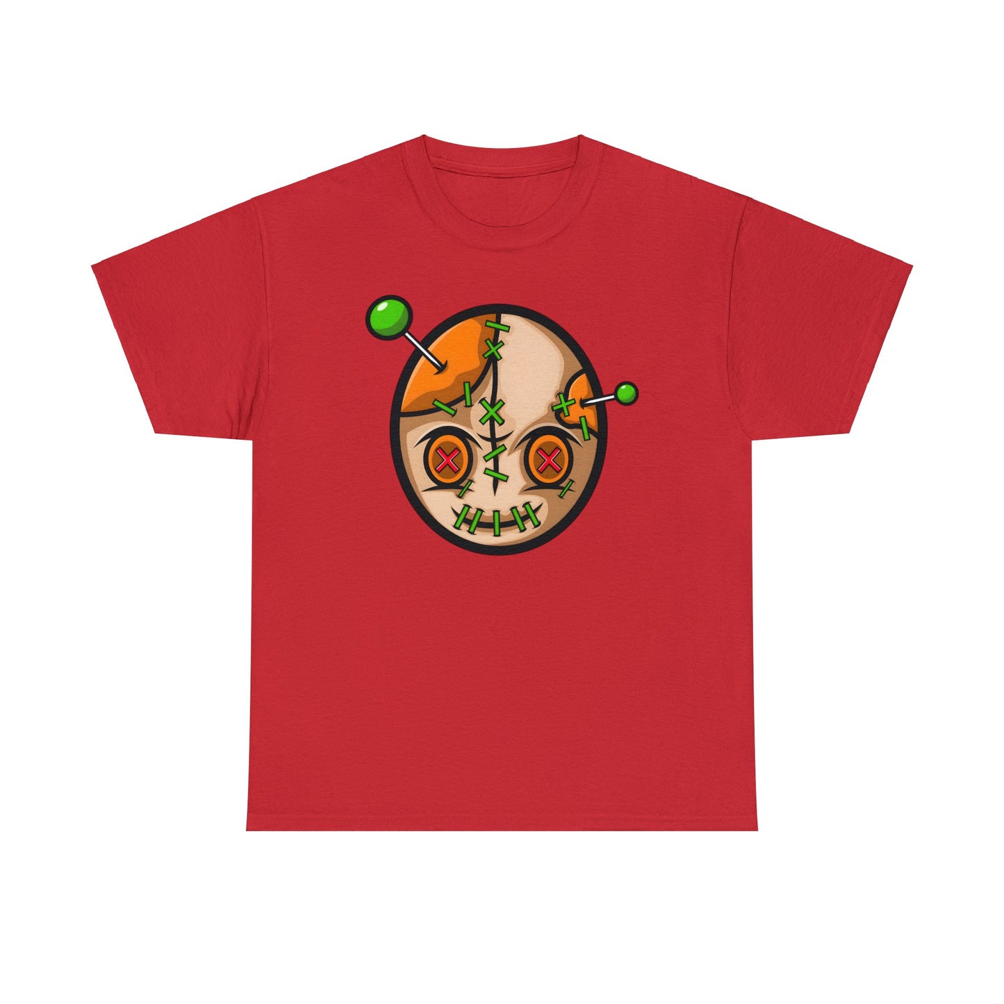 Camiseta unisex de algodón pesado - Cara vudú con alfileres