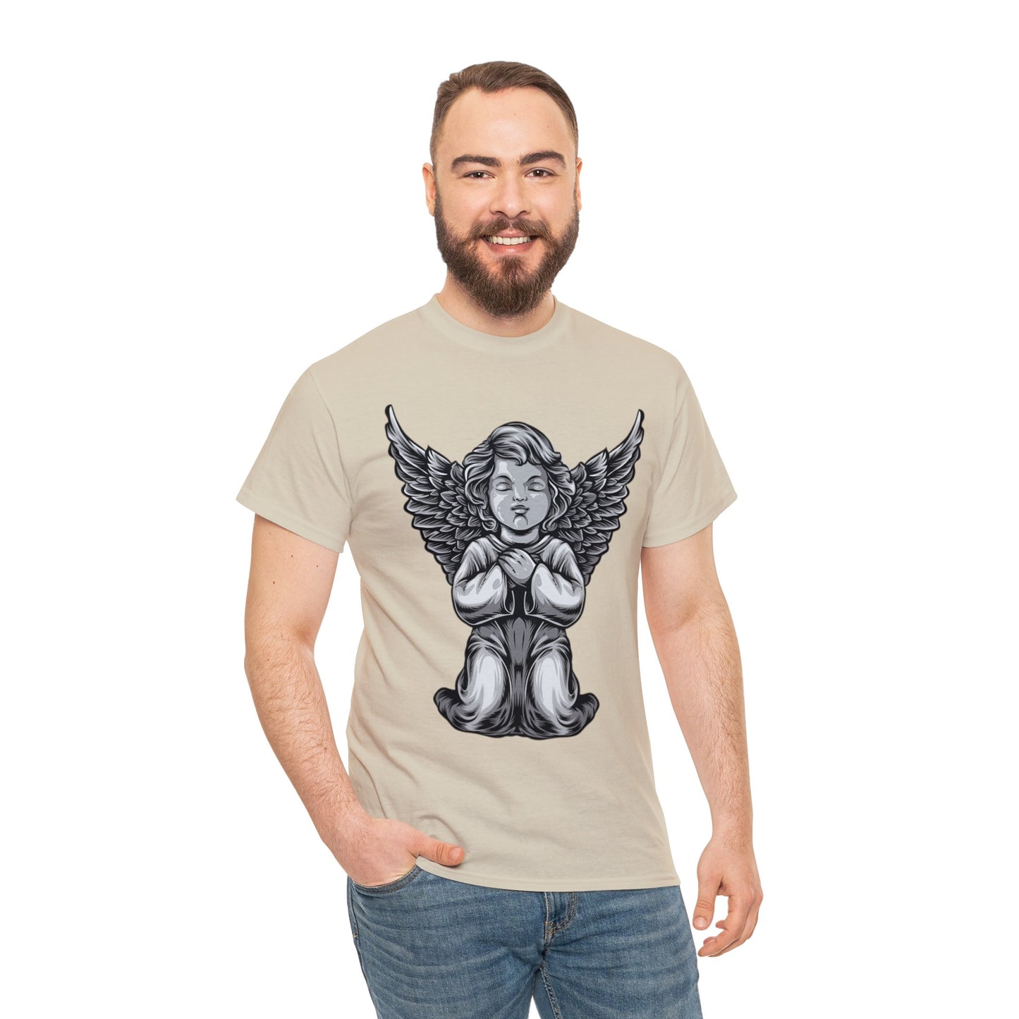 Camiseta unisex de algodón pesado - Estatua del ángel bebé