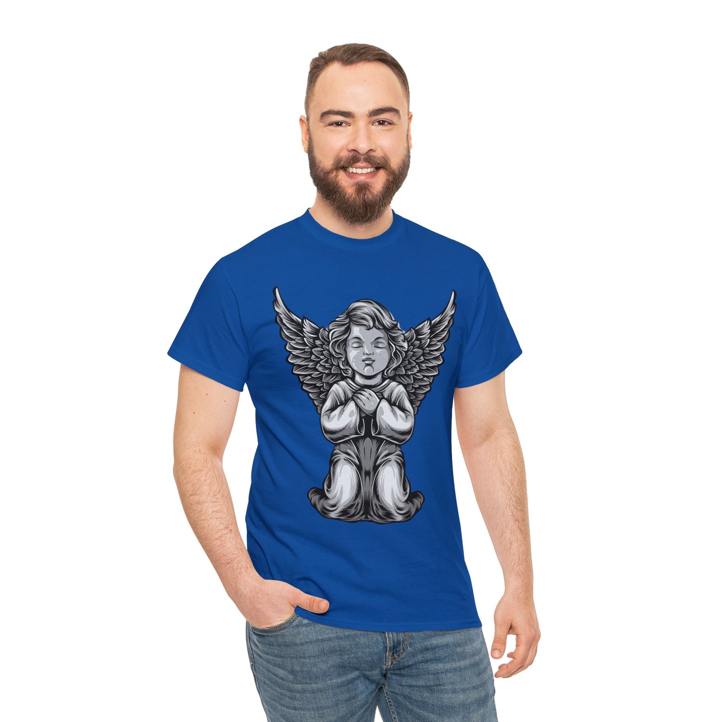 Camiseta unisex de algodón pesado - Estatua del ángel bebé