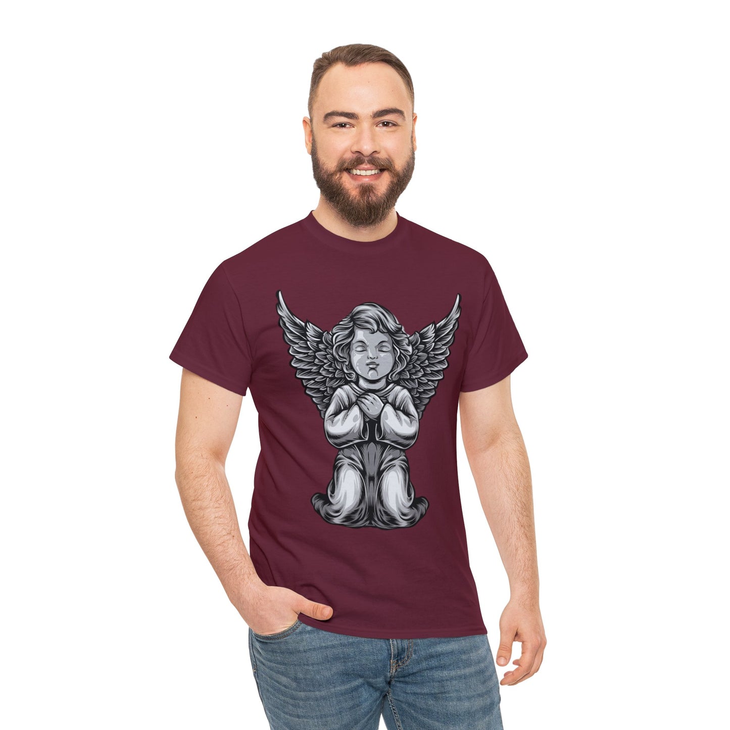 Camiseta unisex de algodón pesado - Estatua del ángel bebé