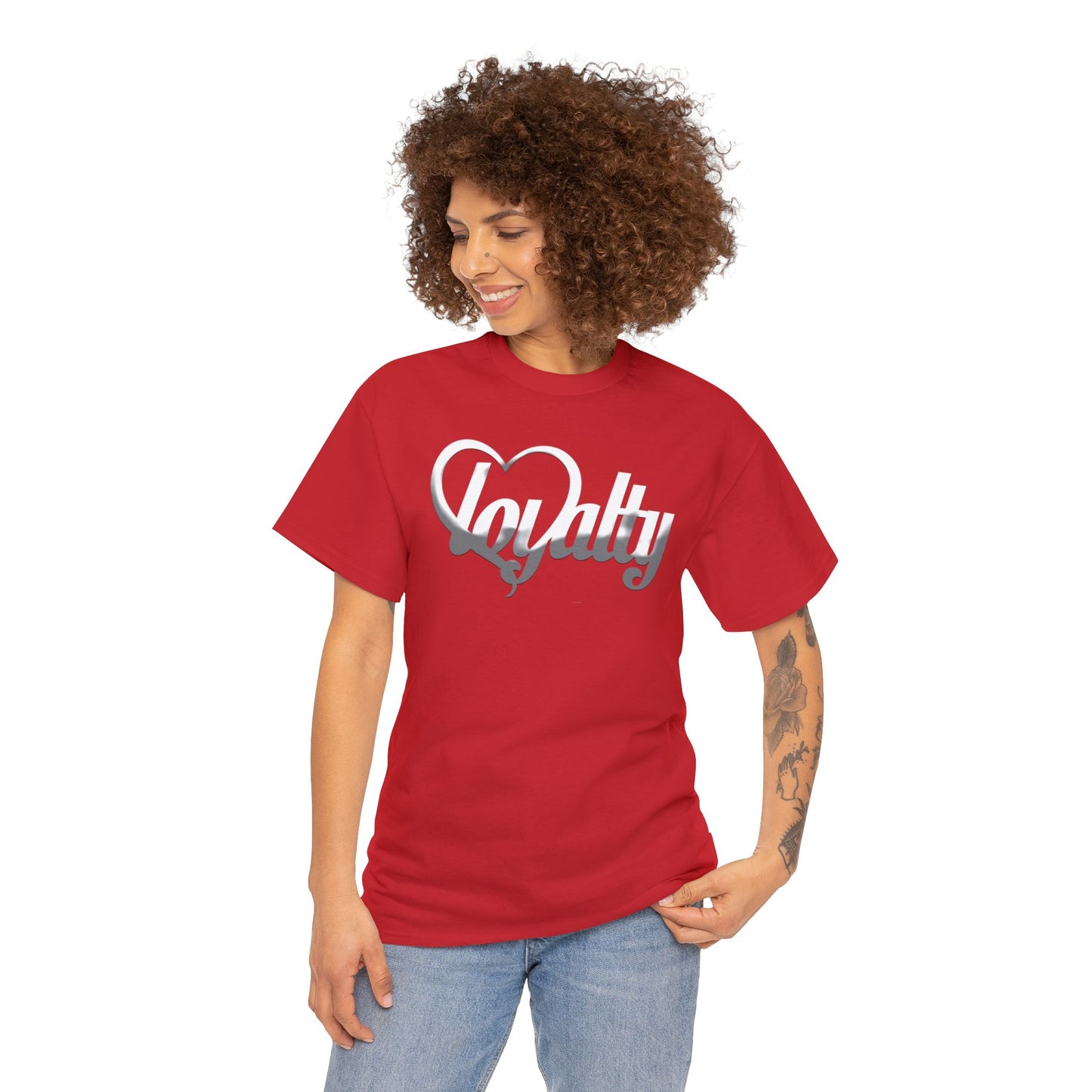 Camiseta unisex de algodón pesado - Corazón blanco de lealtad