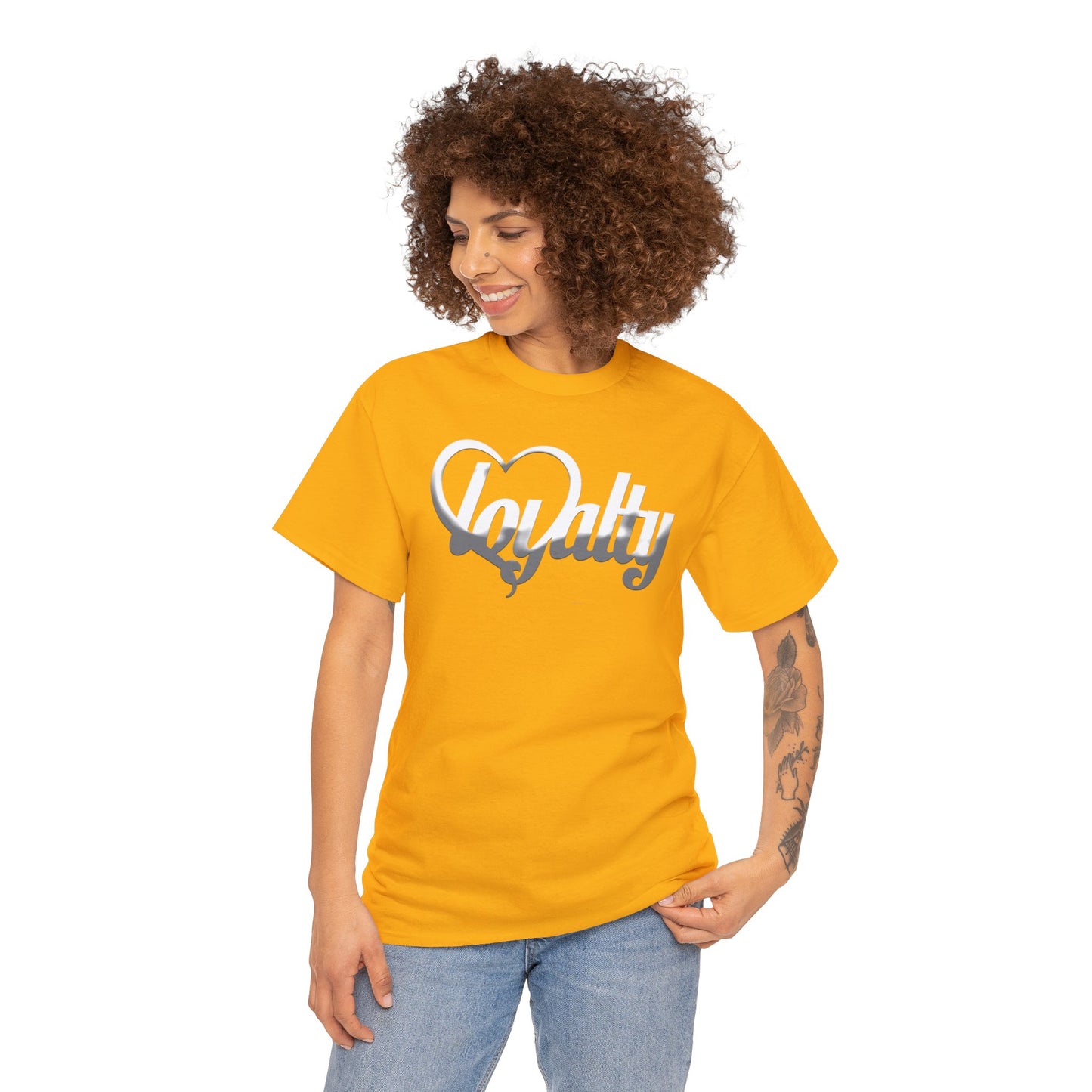 Camiseta unisex de algodón pesado - Corazón blanco de lealtad