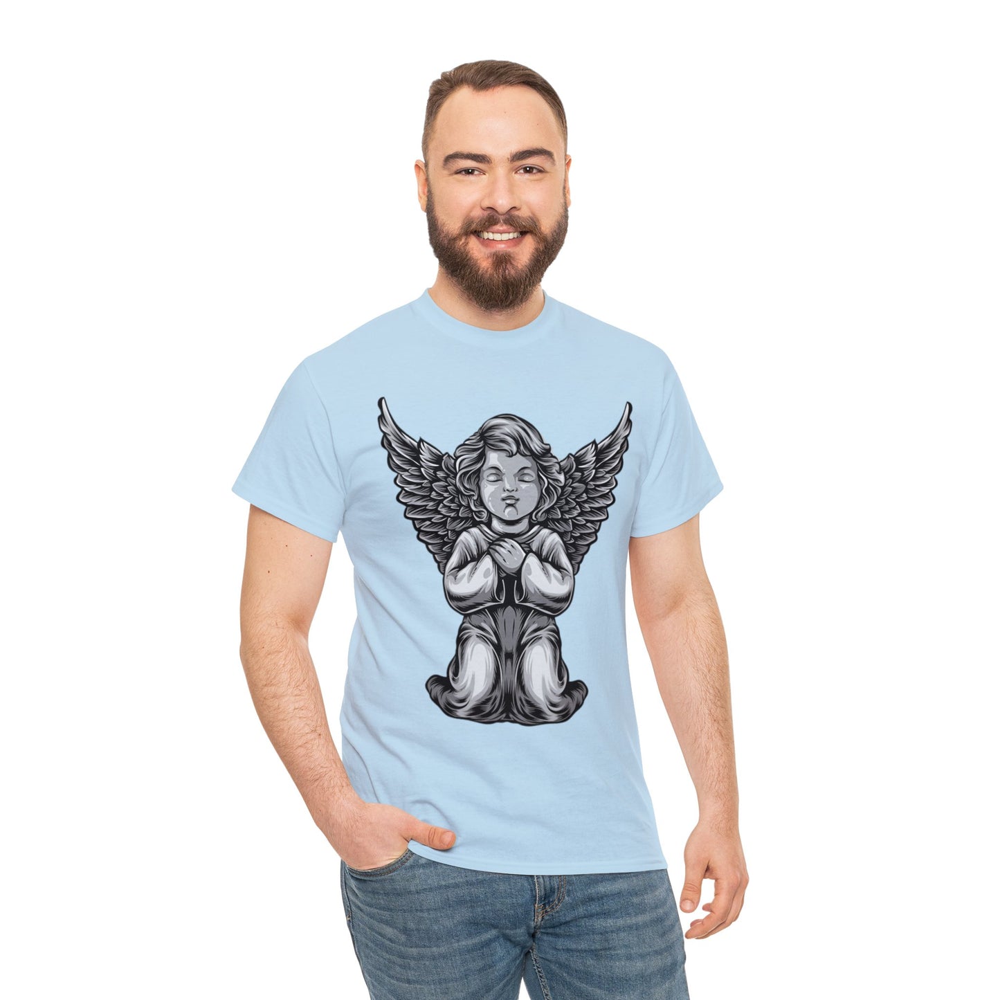 Camiseta unisex de algodón pesado - Estatua del ángel bebé