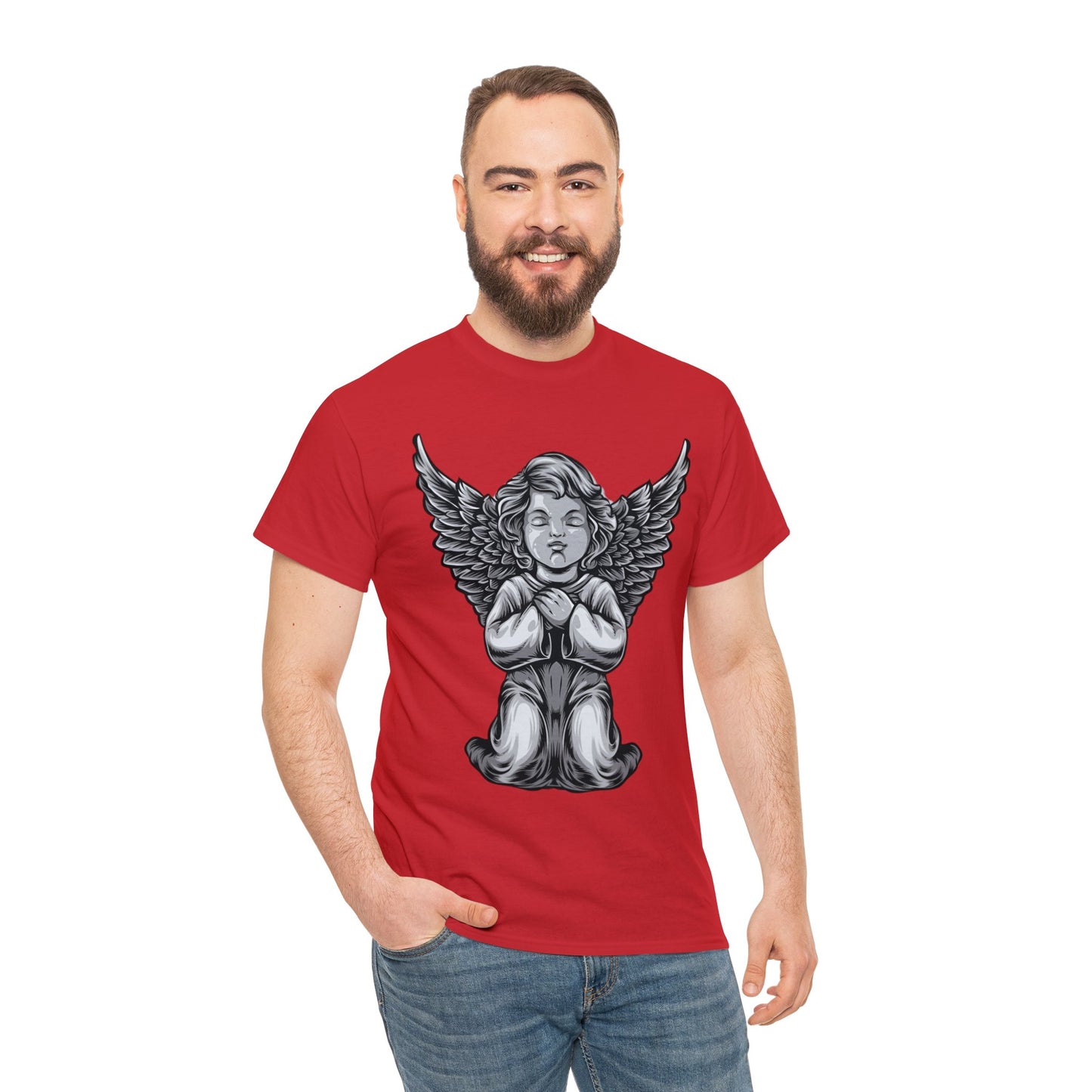 Camiseta unisex de algodón pesado - Estatua del ángel bebé