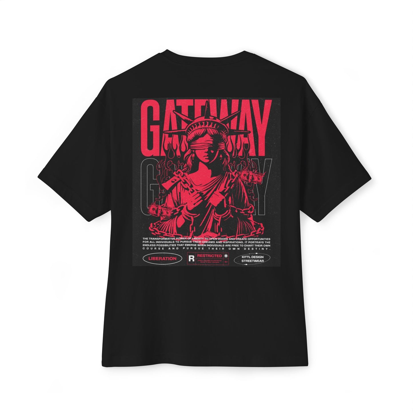 Gateway Unisex Boxy Graphic Tee - Retro Gateway Graphic T-Shirt, Oversized Casual Top, Streetwear Style Tee