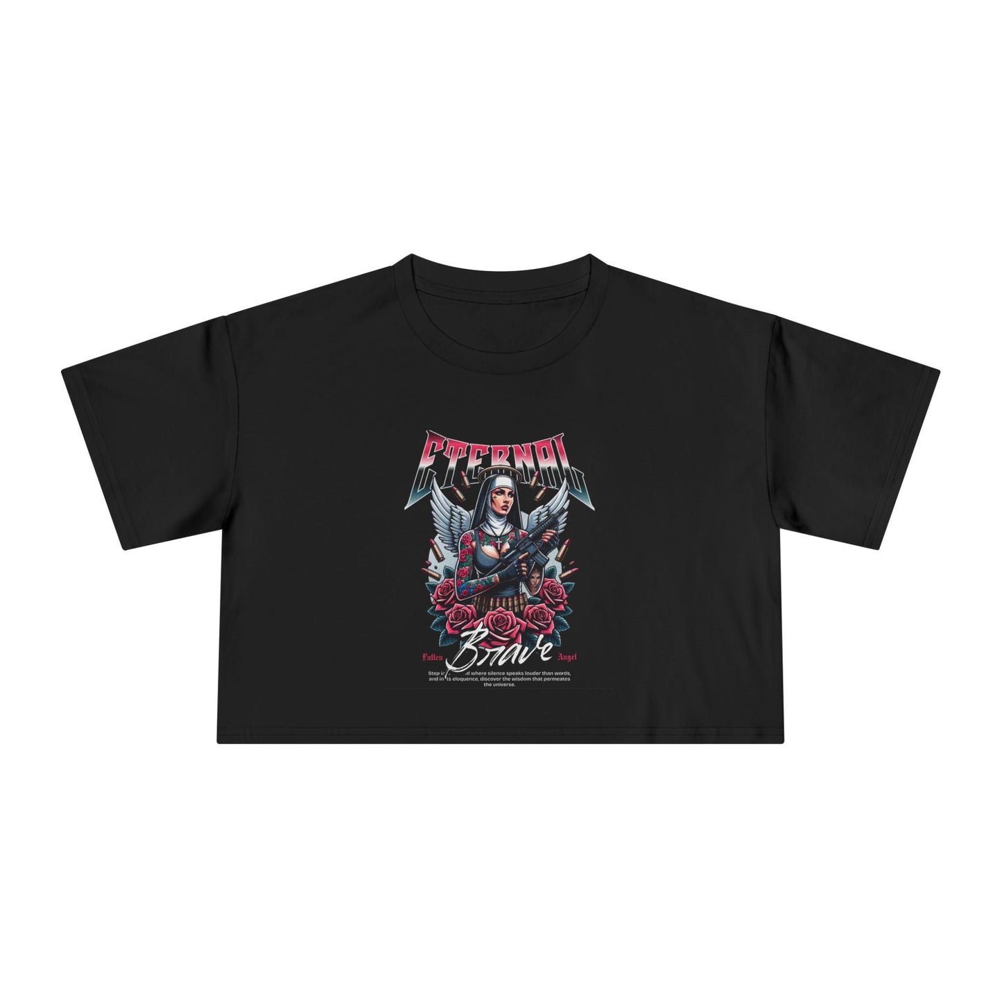 Brave Women's Crop Tee - Empowering Graphic Shirt for Confident Women, Gift Idea, Everyday Comfort