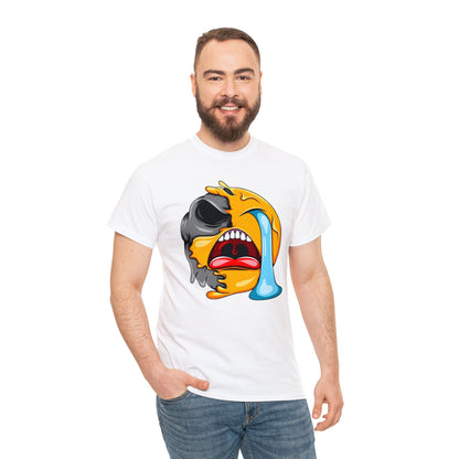 Camiseta unisex de algodón pesado - Expresión confusa con cara llorando