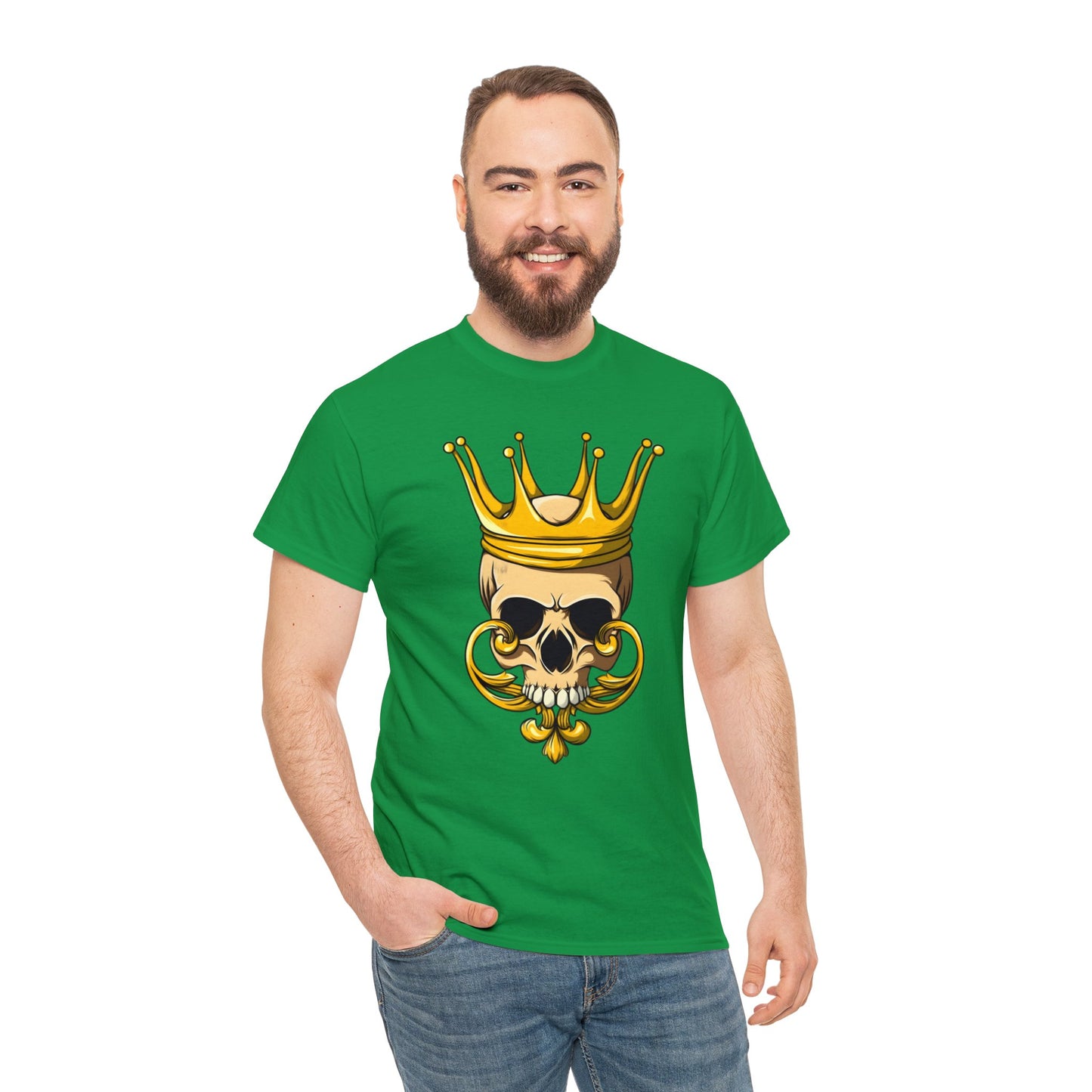 Camiseta unisex de algodón pesado - Calavera con corona dorada