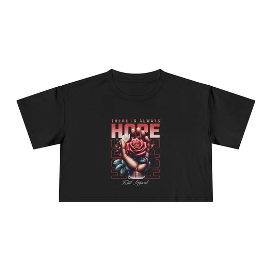 Hope-Inspired Women's Crop Tee, Apparel for Confidence, Motivational T-Shirt, Casual Summer Wear, Positive Vibes