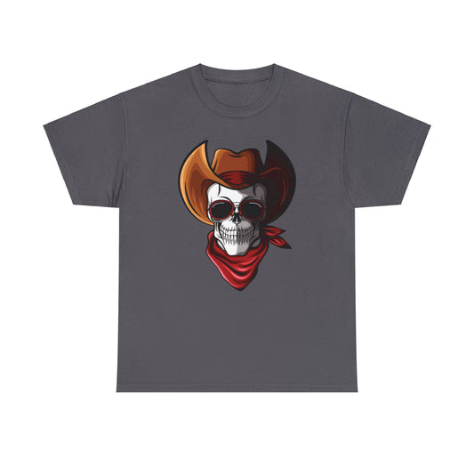 Camiseta unisex de algodón pesado - Skull Cowboy