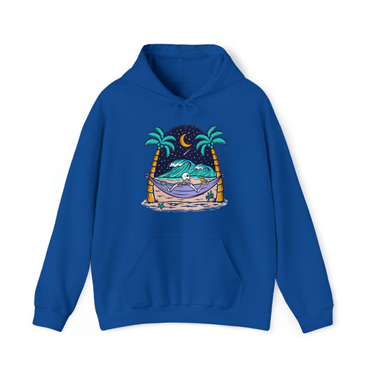 Sudadera con capucha unisex Heavy Blend™ - Calavera tomando tiempo para relajarse