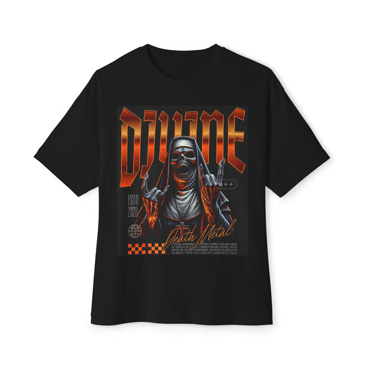 Bold Graphic Tee with Divine Metal Design - Unisex Oversized T-Shirt, Streetwear Fashion, Casual Outfit