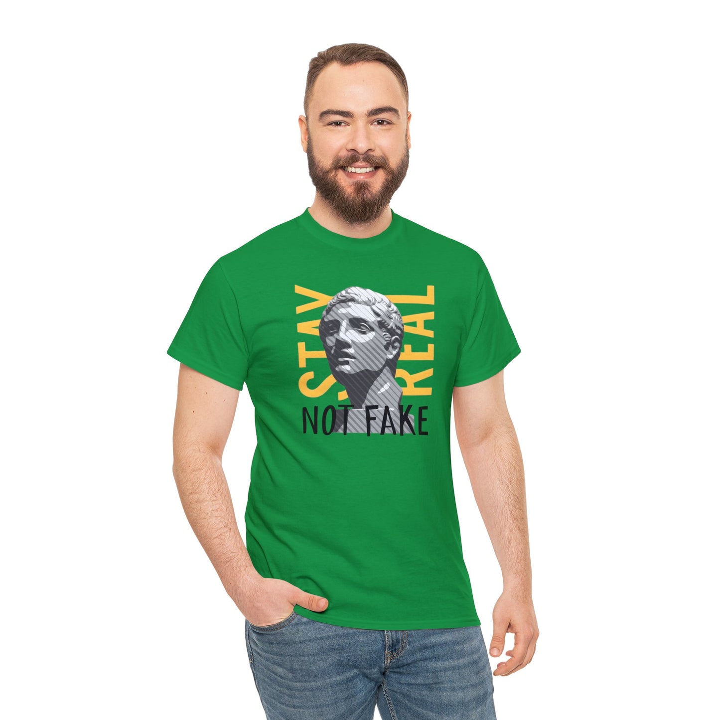Camiseta unisex de algodón pesado - La estatua griega se mantiene real, no falsa