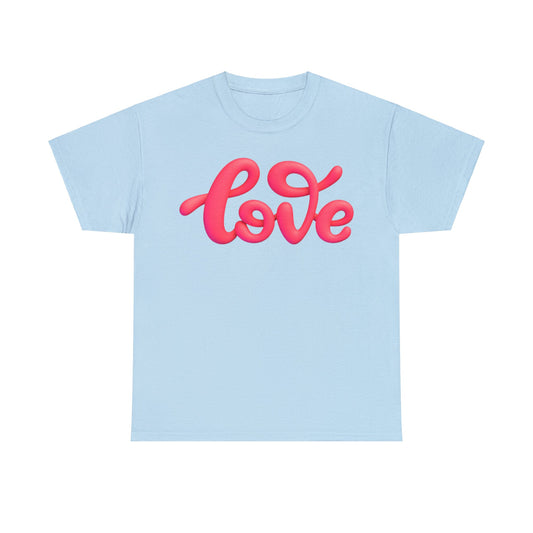 Camiseta unisex de algodón pesado - Pink Word Love 3D
