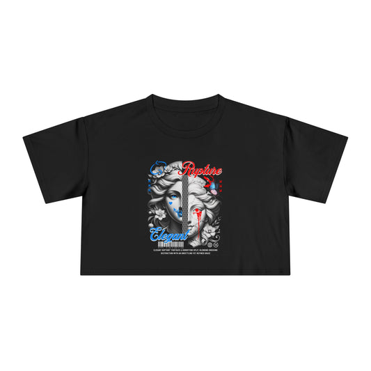 rupture elegant Crop Tee for Women, Unique Gift for Friends, Trendy Tee