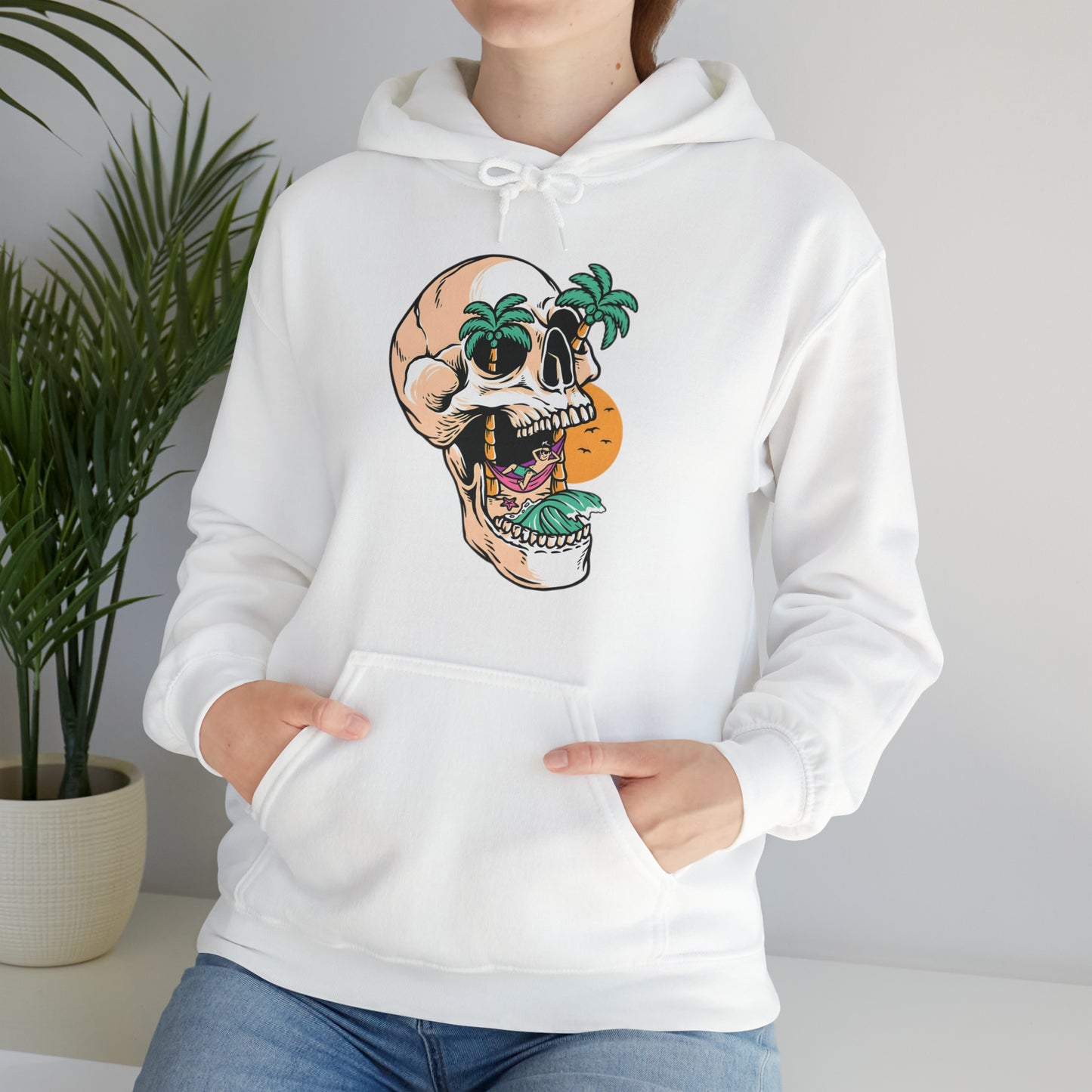 Sudadera con capucha unisex Heavy Blend™ - Skull Island Beach