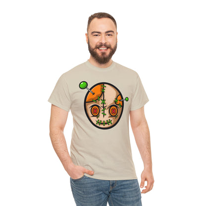 Camiseta unisex de algodón pesado - Cara vudú con alfileres