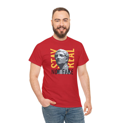 Camiseta unisex de algodón pesado - La estatua griega se mantiene real, no falsa