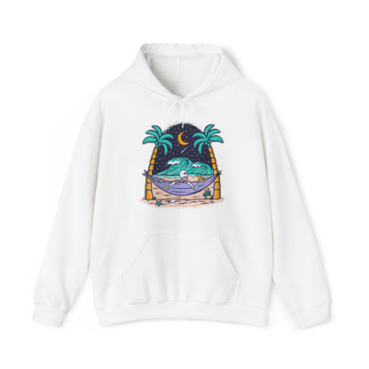 Sudadera con capucha unisex Heavy Blend™ - Calavera tomando tiempo para relajarse