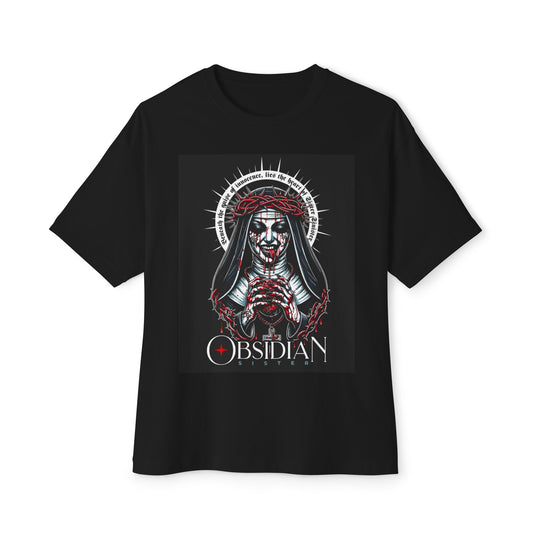 Obsidian Inspired Unisex Oversized Boxy Tee - Gothic T-Shirt, Casual Streetwear,