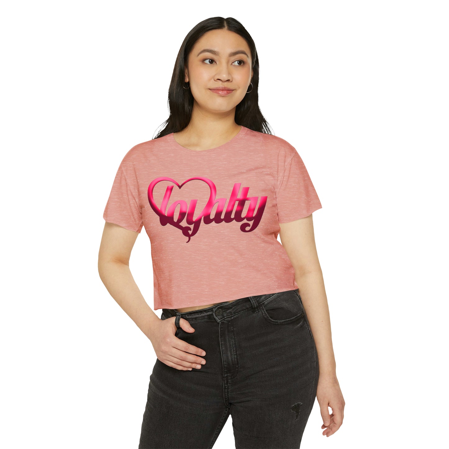 Crop top de festival para mujer - Pink Heart Of Loyalty